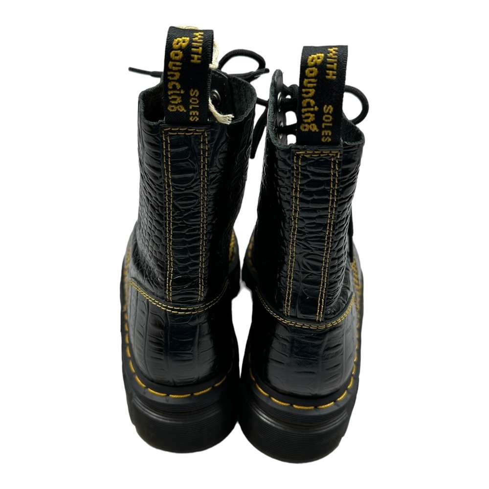 Dr. Martens x Marc Jacobs Audrick 8-Eye Croc Embossed Platform Boots Black 9 - Picture 6 of 9